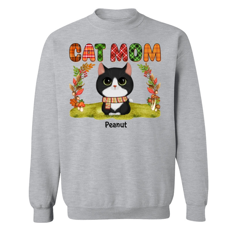 Fall Season Cat Mom Watercolor Cute Cats Personalized Shirt