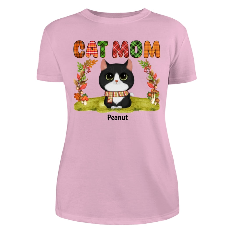 Fall Season Cat Mom Watercolor Cute Cats Personalized Shirt