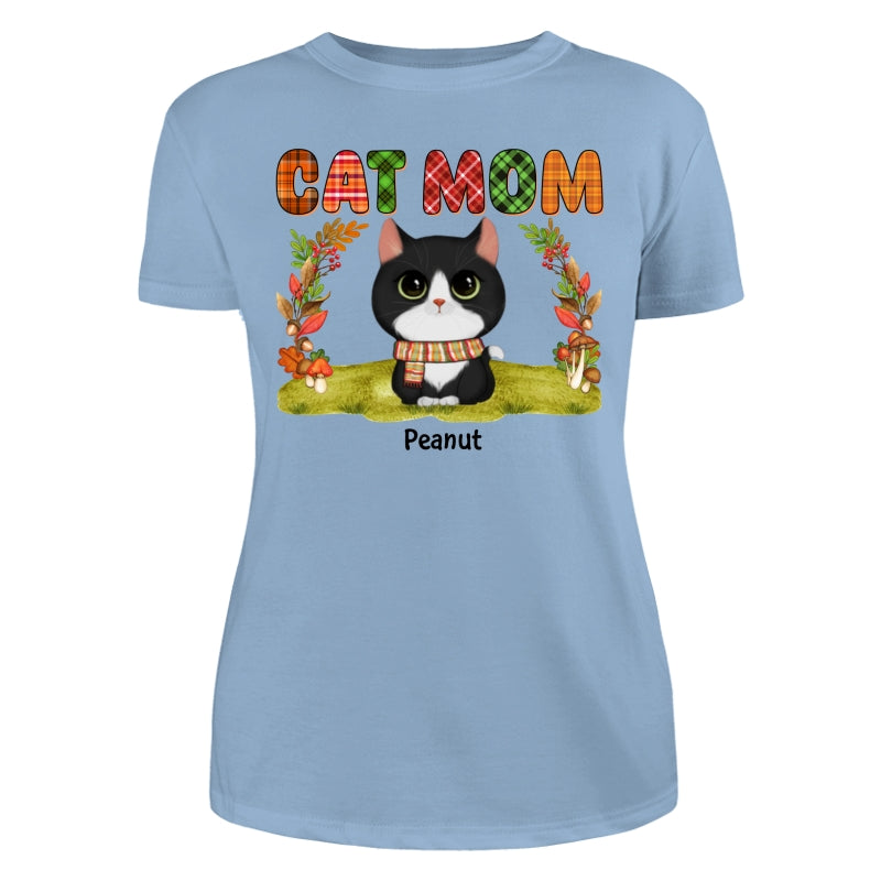 Fall Season Cat Mom Watercolor Cute Cats Personalized Shirt