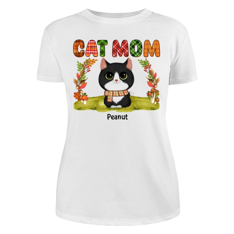 Fall Season Cat Mom Watercolor Cute Cats Personalized Shirt